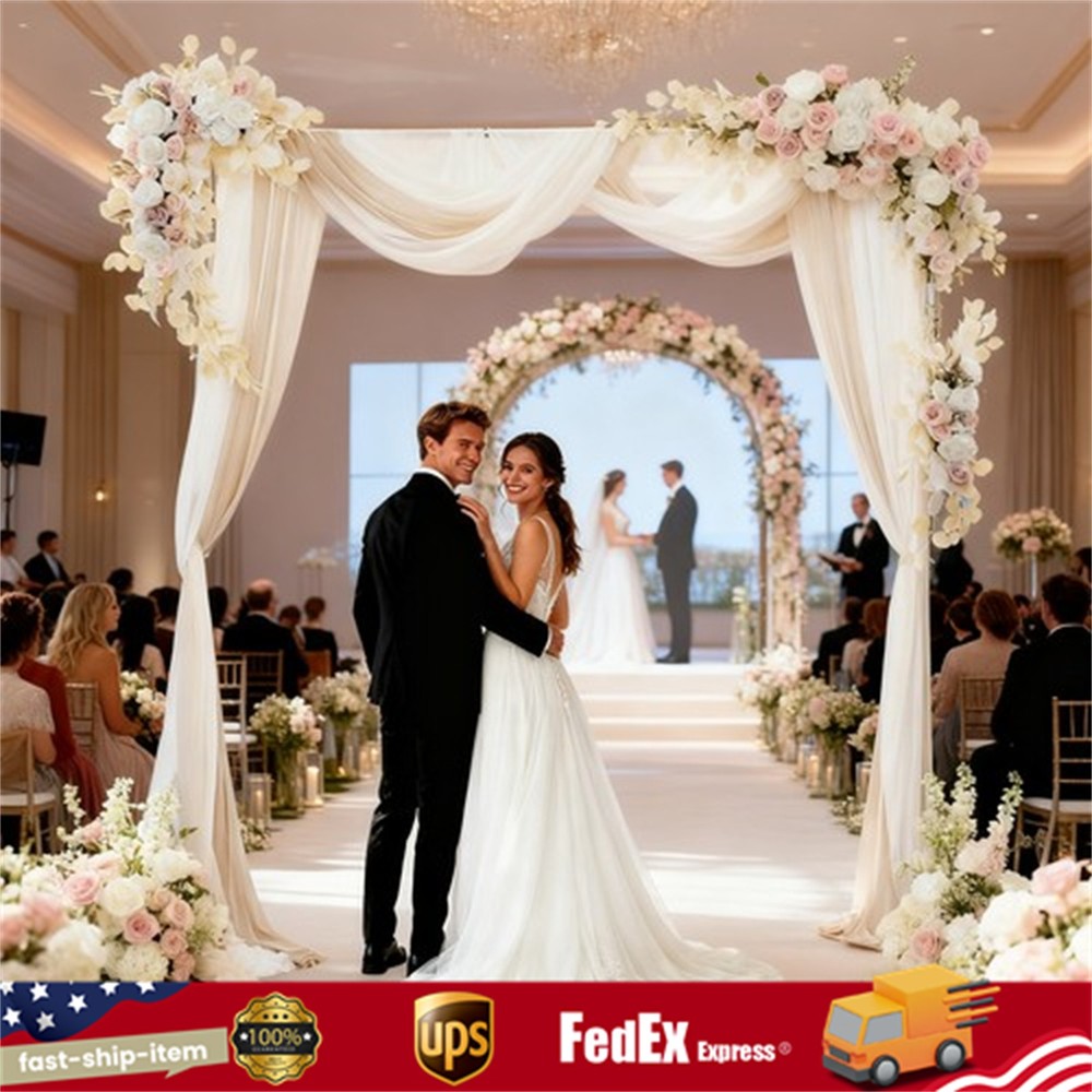 Decorative Artificial Flowers Artificial Wedding Arch Flower Kit With Drapes