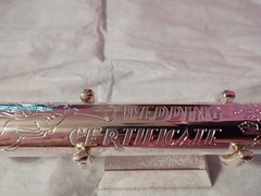 Silver Plated Marriage Certificate Holder/ With Stand 9 Inches
