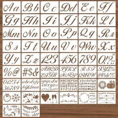 BAMIDELE Letter Stencils for Painting on Wood, 50 Pcs Calligraphy Alphabet Dr…