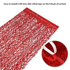 3 Pack Red Backdrop Curtain – 3.3 ft x 6.6 ft Foil Backdrop Curtain Laser Red
