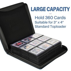 Sibonic 9 Pocket Toploader Binder Holds 360 3X4 Toploader Hard Cases Sleeves