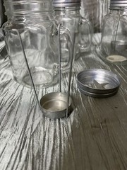 Mason Jars Lantern Tealight Holder with Wire Metal Tray Rustic Farmhouse Style