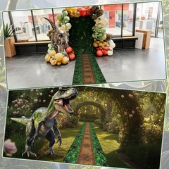 Dinosaur Jungle Party Decoration 42×118 Inches Forest Path Runner Rug Dino Ju…