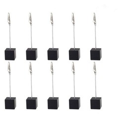 10pcs Table Number Holder Name Place Card Memo Clip Stand Black