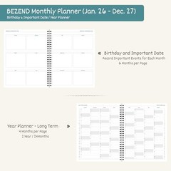 Monthly Planner 2026-2027 (Spiral-7″ Medium 7″ x 9″ Black Jan 2026 – Dec 2027
