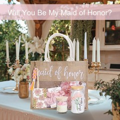 Maid of Honor Proposal Gifts,Will You Be My Maid of Honor Glass Cup Tote Bag …