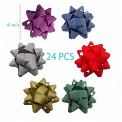 24PCS 4 Inch 24 Count (Pack of 1) gold, silver, red, green, blue, and purple