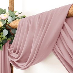 1 Panel Dusty Rose Wedding Arch Drapery 6 Yards Long and 30» Wide Sheer Chif…