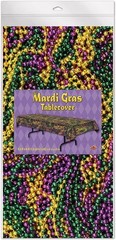 Beistle Mardi Gras Beads Tablecover One Size Fits Most, Multi Color