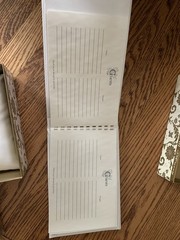 90s Beverly Clark Ivory Pearl and Lace Wedding Guest Book, Pillow and Pen