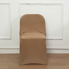 20 Taupe FOLDING Stretch SPANDEX CHAIR COVERS for Event Reception Decorations