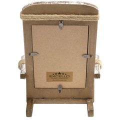 EXCELLO GLOBAL PRODUCTS Beach Chair Photo Frame: Holds 4×6 Vertical Photo. Ru…