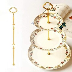 4 Set of 3 Tier Cake Plate Stand Handle Hardware, 2 Styles Tiered Fruit5726