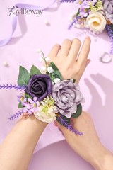 Rose Purple Corsage and Boutonniere Set for Wedding Prom(Set of 2),Artificial…