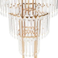 Gold 3-Tier Acrylic Crystal Wedding Flower Stand Iron Freestanding 50 × 72cm