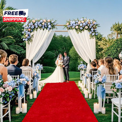 Red Carpet Runner for Party Wedding Aisle Decorations 4Ftx15Ft Aisle Runners