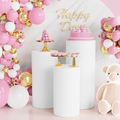 Elegant Set of 3 Spandex Cylinder Stand Covers for Effortless Party Decor