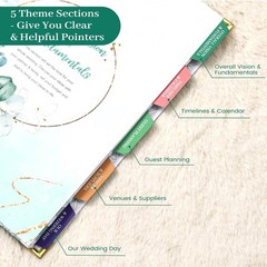 Wedding Planner & Organizer – Hardcover, Metal Corner. 5 Inner Pockets 9.5×11.9”