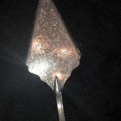 Ornate Silver Wedding Cake Server Elles Italy. Serrated edges. High shine.