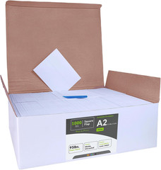 1000 Pcs White A2 Invitation Envelopes, Peel & Press Self Seal, 4 3/8 x 5 3/4 Sq