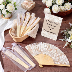 51 Pcs Wedding Favors for Guests Bulk 25 Wedding Foldable Hand Fans Vintage Lace