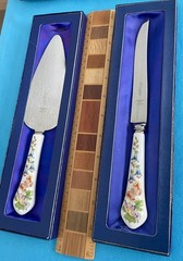 Aynsley Cottage Garden Cake Server And Knife Set With Boxes
