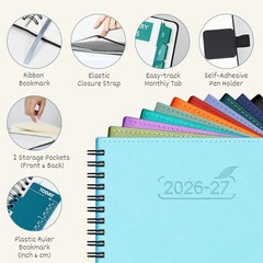 Monthly Planner 2026-2027 (Spiral-7″ Medium 7″ x 9″ Black Jan 2026 – Dec 2027