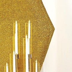 GOLD 8 ft Metallic Spandex Hexagon STAND COVER Wedding Party Decorations