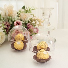 12 CLEAR 4 oz Mini Egg Shaped Plastic Dessert CUPS Party Events Home Decorations