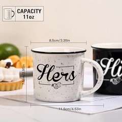 His and Hers Mugs Set Of 2 Coffee Mug 10 Ounce, Wedding Gifts, His & Hers Set