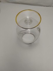 25th Wedding Anniversary Stemmed Glass Large Fishbowl Goblet Silver Design Trim