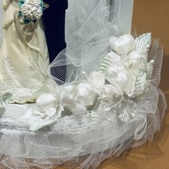 Wilton «Dedication» Wedding Cake Top, Black coat, black pants.