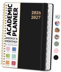Academic Planner 2026-2027, Weekly and Monthly Calendar (6.4″x8.5″) A5 A.Black