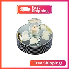 8″ Round Mirror Centerpieces for Tables Decorations, 10 Pack Acrylic Circle Mirr