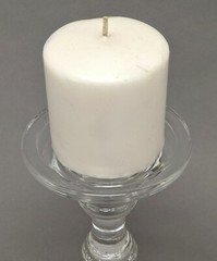 Candle Holders Clear Glass for Taper or 3″D Pillar Candle 4.5″Dx6.75″ High Set/2