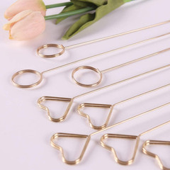20 Pcs Metal Wire Floral Place Card Holder Pick 13 Inch Gold Photo Clip Memo for