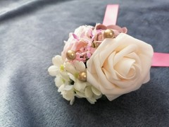 Handmade Wrist Corsages Dusty Rose Corsage with Ribbon Prom Flower Pack of 1
