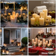Mosroad Ivory Pillar Candles Set 12 Packs 2.8 In X 4 6 8 Inch Assorted Size