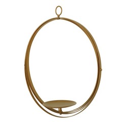19″ Gold Globe Ring Candle Holder Hanging Metal Lantern Wedding Centerpieces