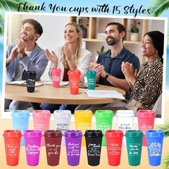 15 Set Employee Appreciation Gifts Bulk Cups Tumblers 16 oz Thank You