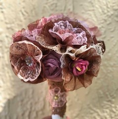 Satin and lace Shabby Chic Handmade Wedding Bouquets