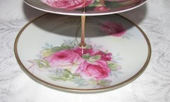Custom Three Tier Tea Party Cake Stand Made With Vintage Hand Painted Plates