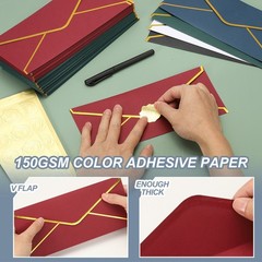 Envelope 4 1/8 x 9 1/2 inch with gold edge, for 50 pcs V fins, white