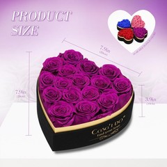 Preserved Roses Flowers for Delivery 16 Pcs, Mothers 16 Roses, Purple