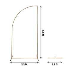 7 ft GOLD Half Moon Metal Floral Display Frame Arch Backdrop STAND Party Events