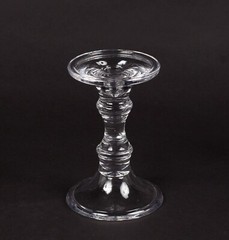 Candle Holders Clear Glass for Taper or 3″D Pillar Candle 4.5″Dx6.75″ High Set/2