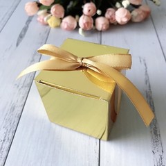 100 Gold Wedding Birthday Party Favour Boxes Chocolate Macaroon Cookie Candy Box