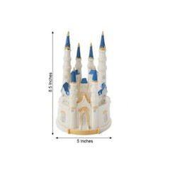 BLUE WHITE 8.5″ Princess Castle CAKE TOPPER Figurine Birthday Party Decorations