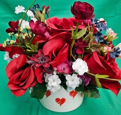Red Roses White Flowers Valentine’s Day Love Bouquet Hand Crafted Made