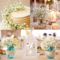 Babys Breath Artificial Flowers, Baby Breath Flowers Artificial 30 Pcs White